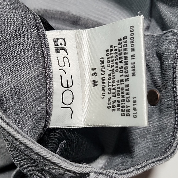 Joe's Skinny Chelsea Jeans Denim Mid Rise Cropped Ludwig Gray Faded Stretch 31 - Picture 10 of 15
